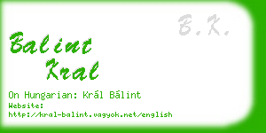 balint kral business card