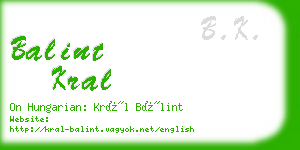 balint kral business card